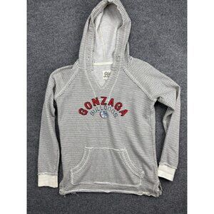 Gonzaga Bulldogs Hoodie Womens Small Striped Gray NCAA Basketball Blue 84